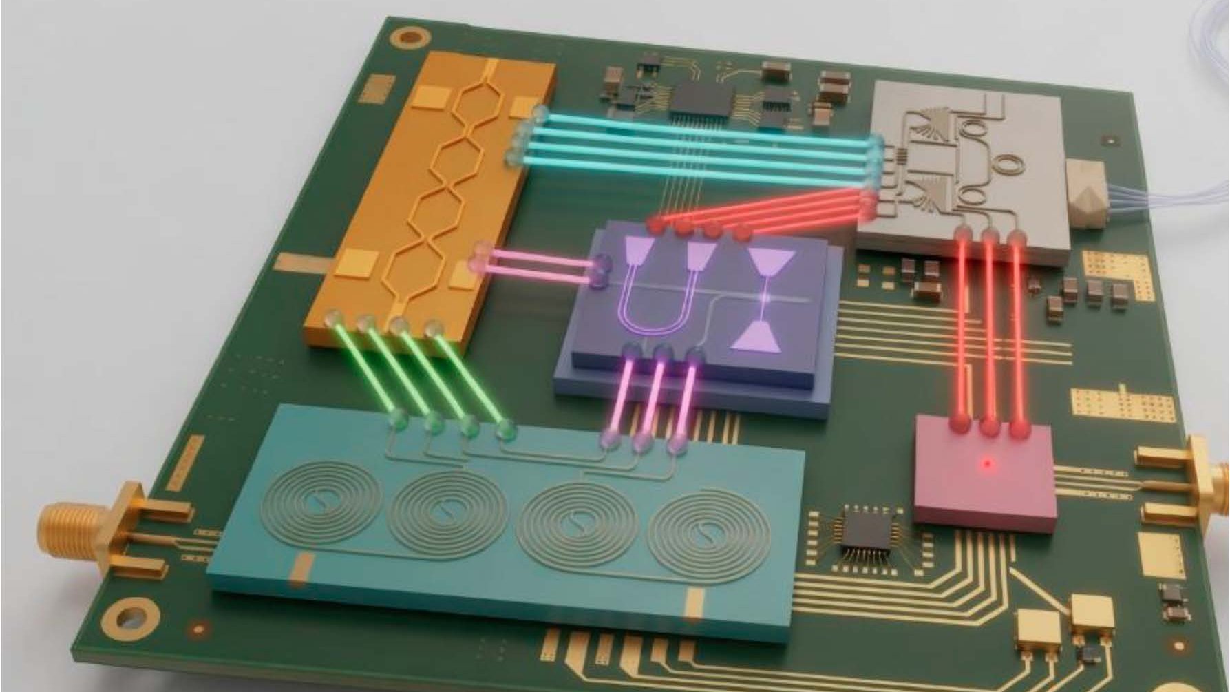Graphische Darstellung eines Photonik-Chips